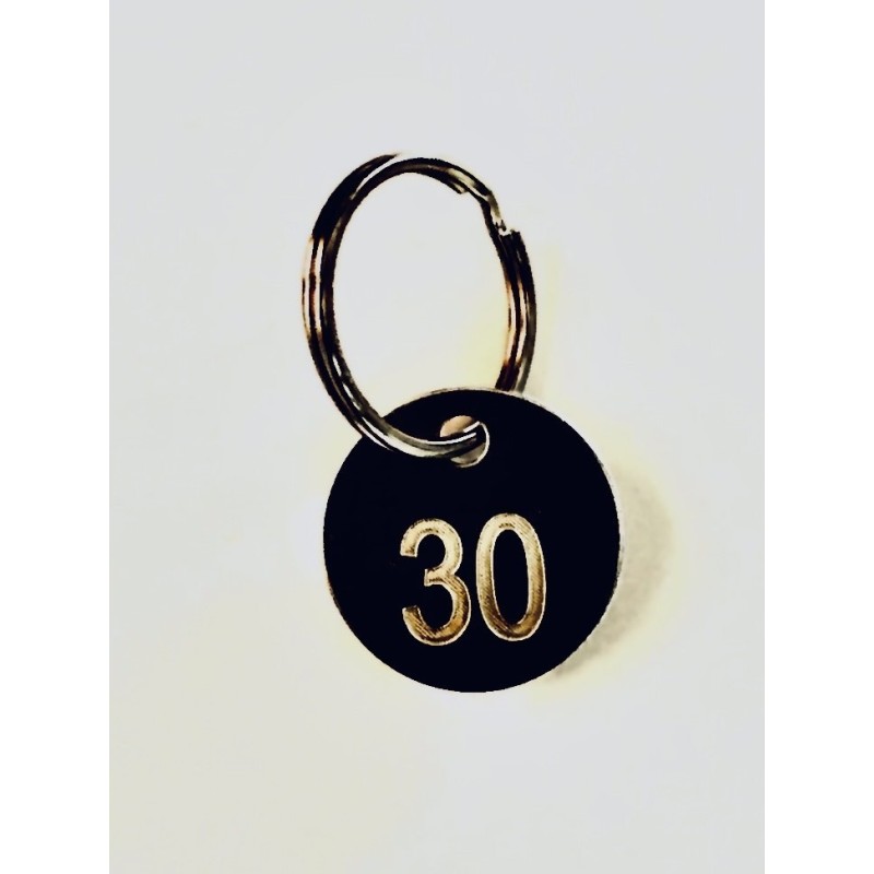 25mm/1" Nickel Plated Brass Locker Tag/Disc, Engraved, With Ring